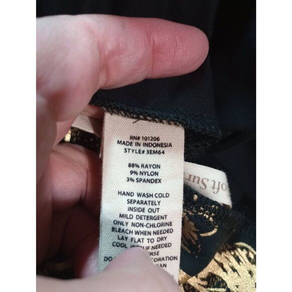 Soft Surrounding Pants Ladies Extra Small Petite Black Gold Metallic Straight Le - Picture 6 of 7